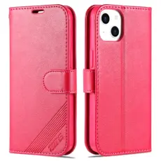 AZNS AZNS iPhone 14 Plus Fodral L&auml;der R&ouml;d/Rosa