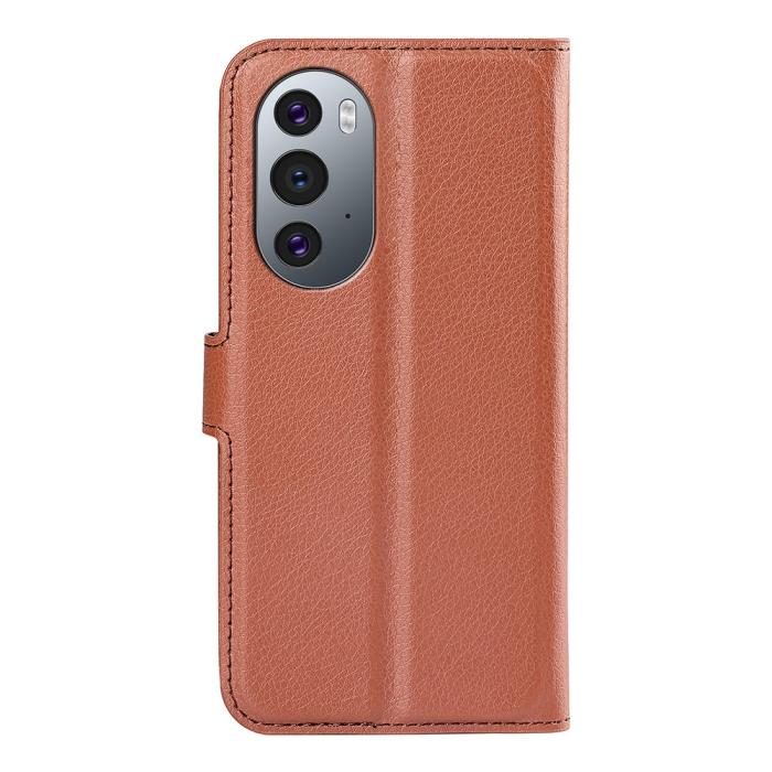 Bild 3,  Motorola Edge 30 Pro Fodral Litchi Textur Brun