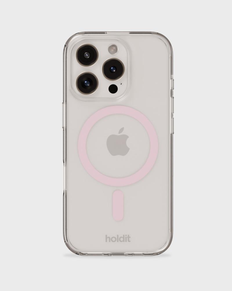 holdit holdit iPhone 16 Mobilskal MagSafe Rosa/Transparent