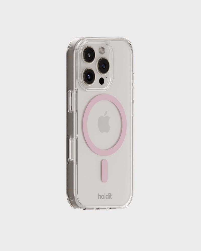 holdit holdit iPhone 16 Mobilskal MagSafe Rosa/Transparent