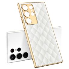 GKK GKK Galaxy S24 Ultra Skal H&auml;rdat Glas Electroplate Vit Diamond