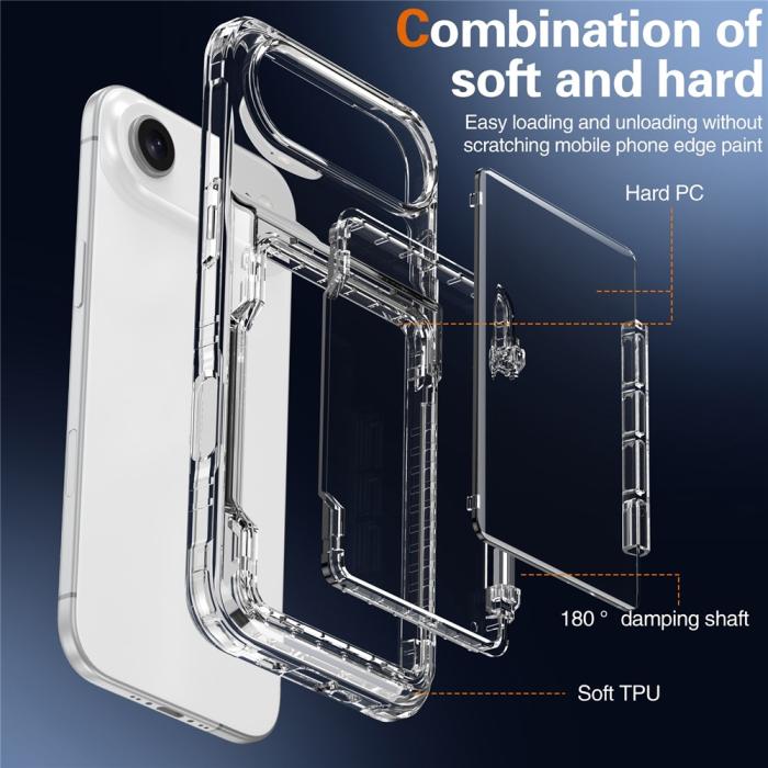 Bild 6,  iPhone Air Skal Kickstand Med Kortfack Transparent