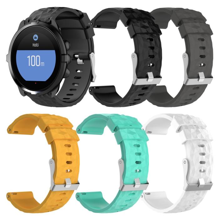 Bild 6,  Silikon Armband Diamond Textur Suunto (24mm) Svart