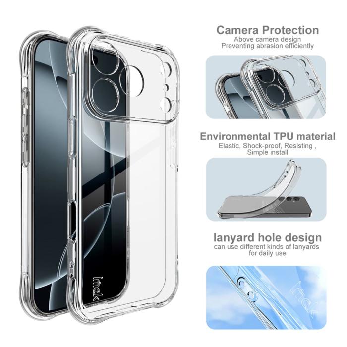 Bild 5, IMAK IMAK iPhone 17 Pro Skal TPU AirBag Shockproof Transparant
