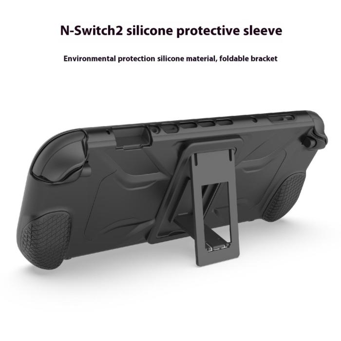 Bild 4, PGTECH PGTECH Nintendo Switch 2 Skal Kickstand Silikon Svart
