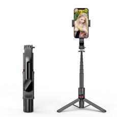  Selfie Stick Tripod 106 cm Tr&aring;dl&ouml;s Bluetooth Svart