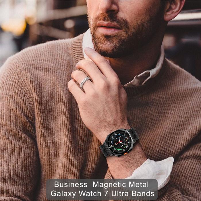 Bild 6,  Galaxy Watch Ultra (2025) / 47mm Armband Magnetisk Loop Svart