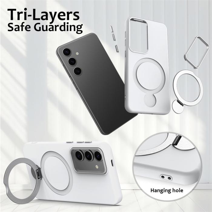Bild 6,  Samsung Galaxy S25 / S24 Skal MagSafe Kickstand Hybrid Vit