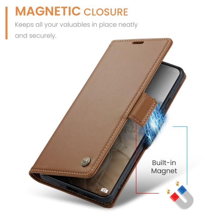 Bild 6, CASEME CASEME Xiaomi 14 Ultra Fodral Läder RFID Brun