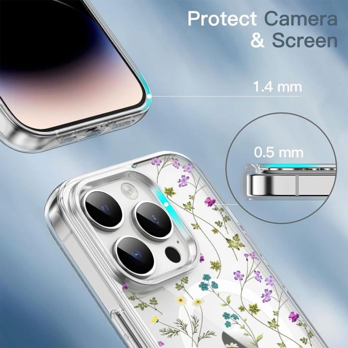 Bild 4,  iPhone 16 Pro Max Skal MagSafe Blommor