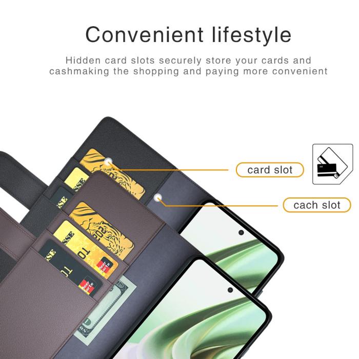 Bild 6,  OnePlus Nord CE 3 Lite 5G Fodral Premium Äkta Läder Brun