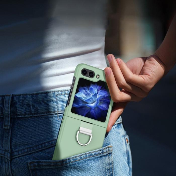 Bild 6,  Galaxy Z Flip 6 / 7 FE Skal Skin Touch Ringhållare Orange