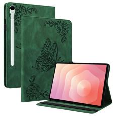  Samsung Galaxy Tab S11 Fodral Butterfly Flower Gr&ouml;n