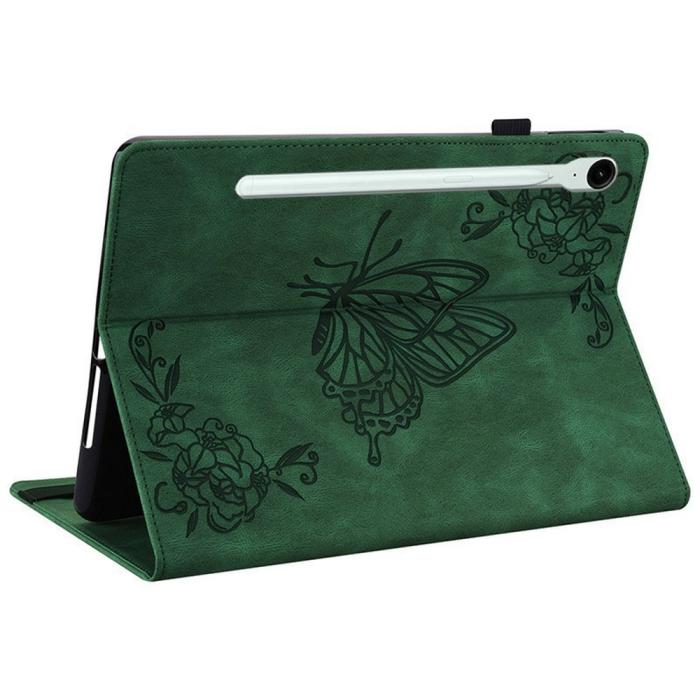 Bild 4,  Samsung Galaxy Tab S11 Fodral Butterfly Flower Grön