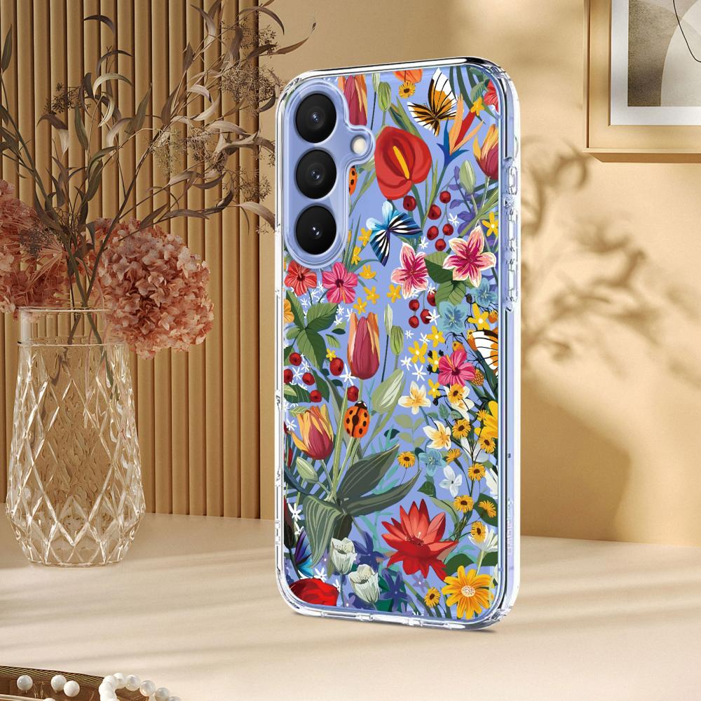  Samsung Galaxy S26 Skal Med Tryck Fjärilar/Blommor