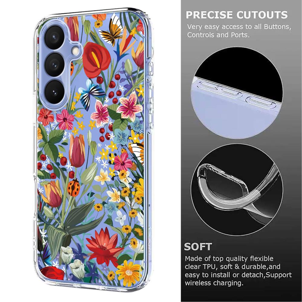  Samsung Galaxy S26 Skal Med Tryck Fjärilar/Blommor