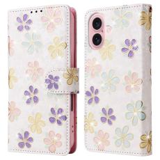  iPhone 16 Fodral Med Tryck F&auml;rgglada Blommor RFID