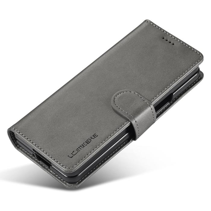Bild 4, LC.IMEEKE LC.IMEEKE Galaxy Z Fold 5 Fodral Läder Grå