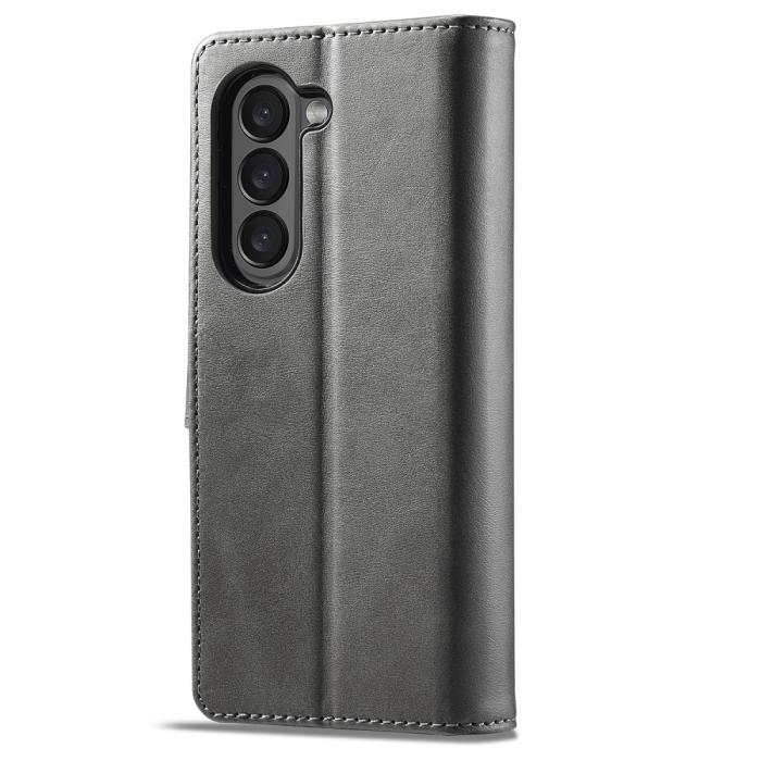 Bild 5, LC.IMEEKE LC.IMEEKE Galaxy Z Fold 5 Fodral Läder Grå