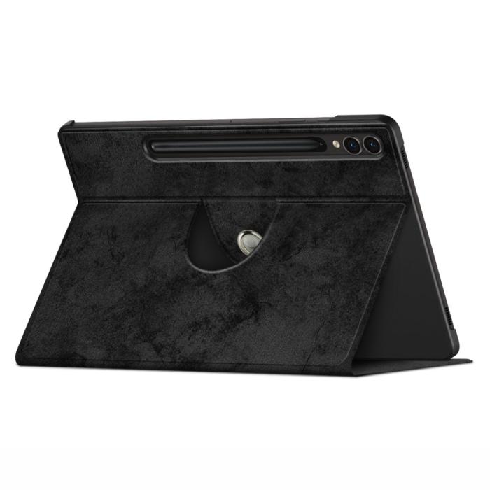 Bild 3,  Galaxy Tab S9 Fodral Läder 360° Rotation Svart
