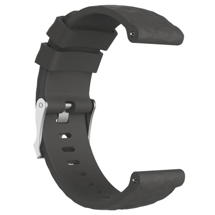 Bild 2,  Silikon Armband Diamond Textur Suunto (24mm) Mörk Grå