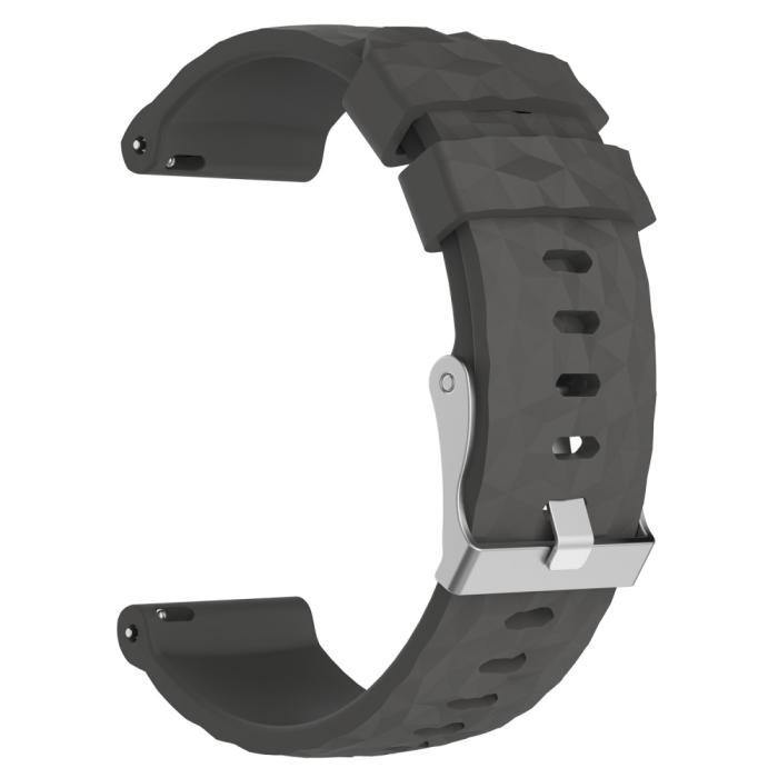 Bild 4,  Silikon Armband Diamond Textur Suunto (24mm) Mörk Grå