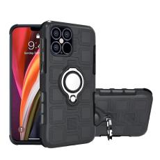  iPhone 12 Pro Max - Geometriskt Ring Skal - Svart