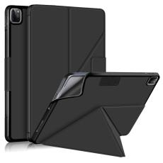  iPad Pro 12.9 (2018/2020/2021) - Origami L&auml;der Fodral - Svart