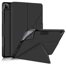  iPad Pro 12.9 (2018/2020/2021) - Origami L&auml;der Fodral - Svart