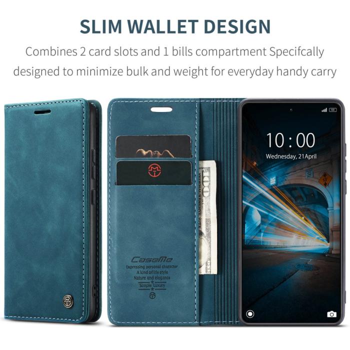 Bild 4, CASEME CASEME Xiaomi 14 Fodral Flip Läder Blå
