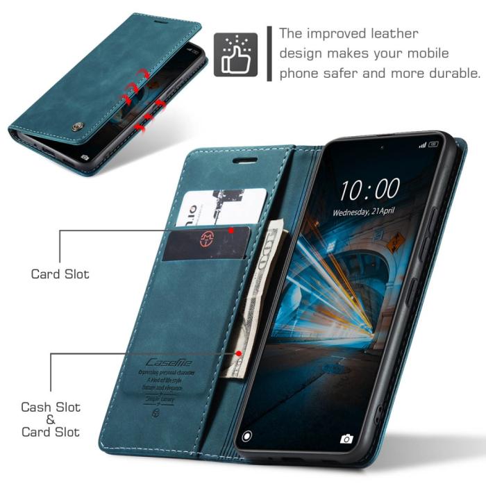 Bild 5, CASEME CASEME Xiaomi 14 Fodral Flip Läder Blå