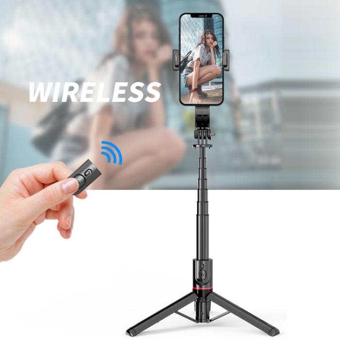Bild 5,  Selfie Stick Tripod 106 cm Trådlös Bluetooth Svart