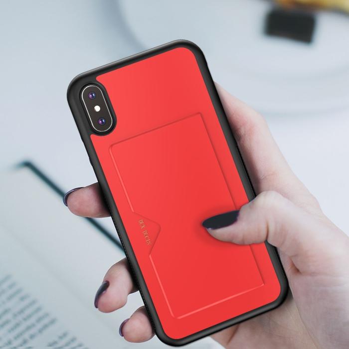 Bild 2,  iPhone Xs Max Dux Ducis Skal Med Kortfack - Röd