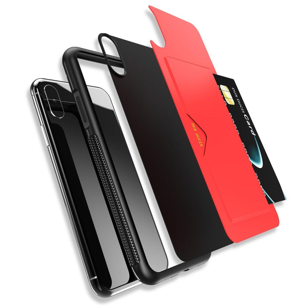  iPhone Xs Max Dux Ducis Skal Med Kortfack - Röd