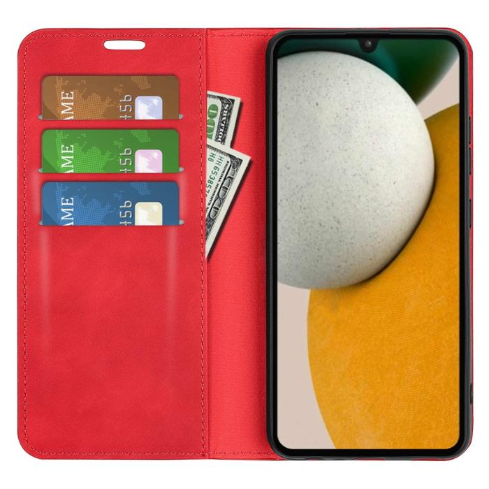 Bild 2,  Samsung Galaxy A15 5G Fodral Flip Skin Touch Röd