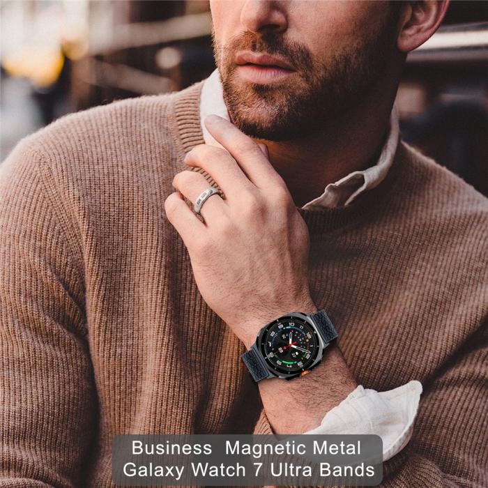 Bild 6,  Galaxy Watch 8 46/44/40 mm Armband Magnetisk Loop Grå