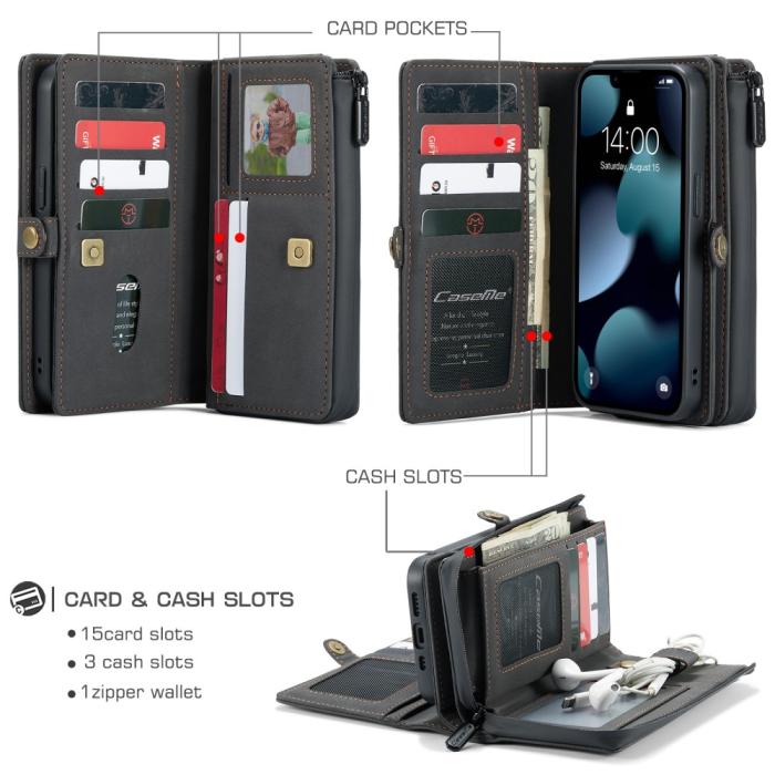 Bild 2, CASEME CASEME iPhone 13 Pro Fodral/Skal Magnet 2in1 Multifunktionell Svart