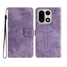  OnePlus 15 Fodral Med Fj&auml;ril Tryck Lila