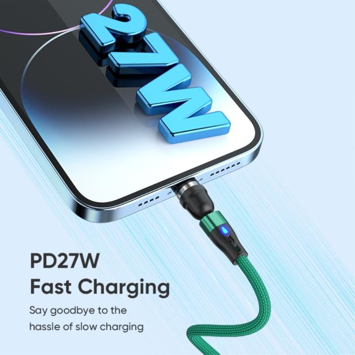 Bild 5, ENKAY ENKAY 1 m 2in1 PD 60W USB-C - Lightning/USB-C 360° Magnetkabel