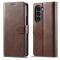 LC.IMEEKE LC.IMEEKE Galaxy Z Fold 5 Fodral Läder Brun