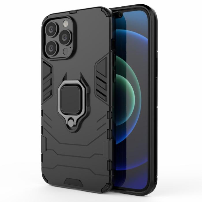 Bild 2,  iPhone 13 Pro Max - Hybrid Ring Skal - Svart