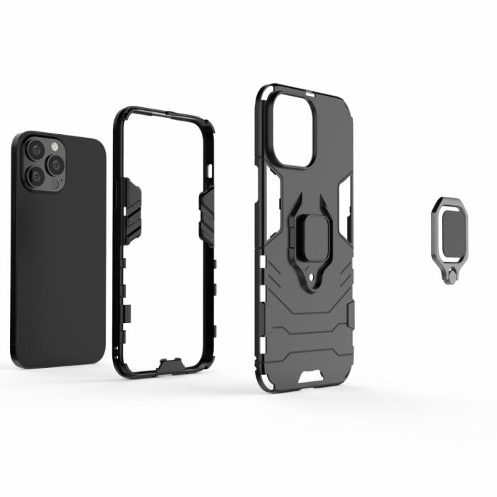 Bild 5,  iPhone 13 Pro Max - Hybrid Ring Skal - Röd