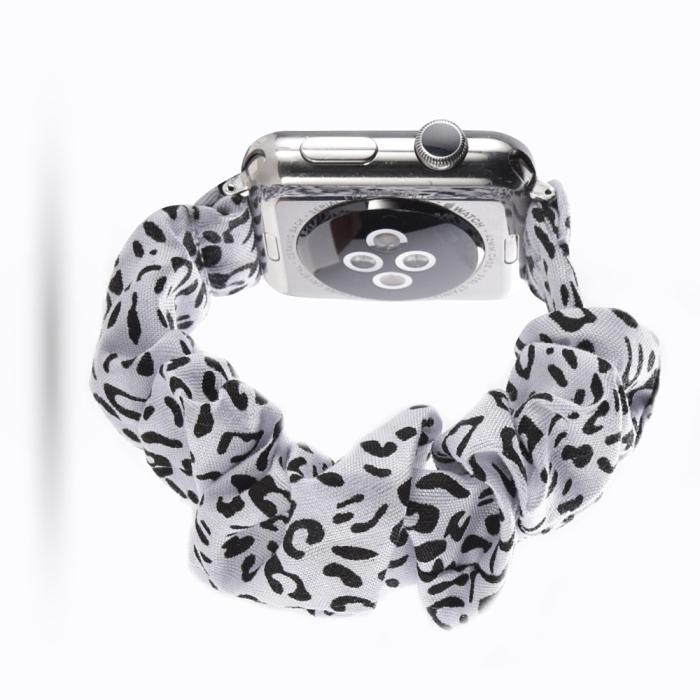 Bild 2,  Scrunchie White Leopard Armband Apple Watch 42/41/40/38 mm