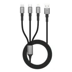 Tech-Protect Tech-Protect 1.2m 3in1 USB-C/Lightning/Micro USB Kabel Iron Grey