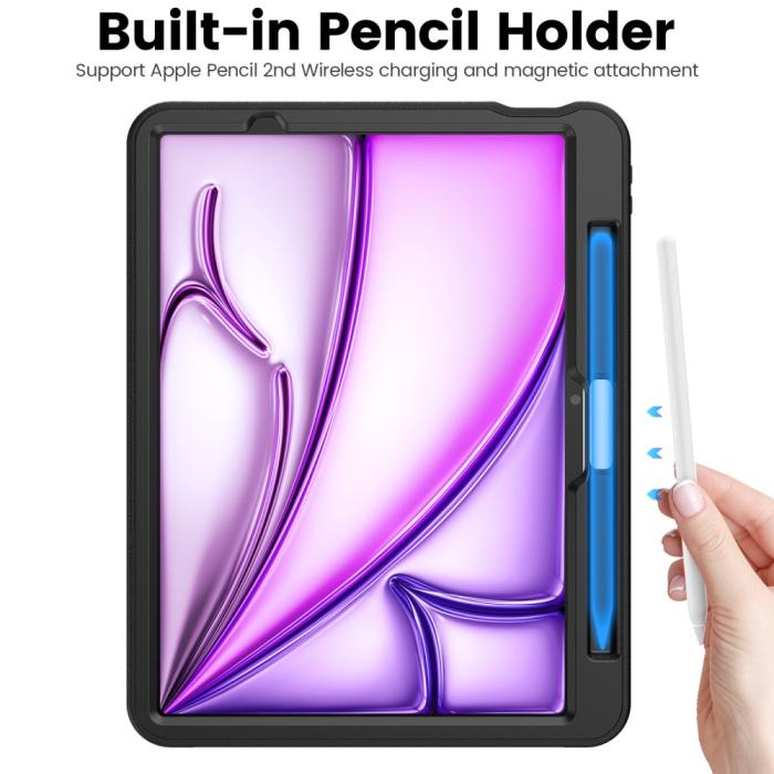 Bild 4,  iPad Air 11 2026-2024 Fodral Läder Kickstand Korthållare