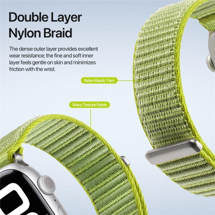 Bild 6, DUX DUCIS DUX DUCIS Apple Watch 38/40/41/42 mm Armband Nylon Loop Grön