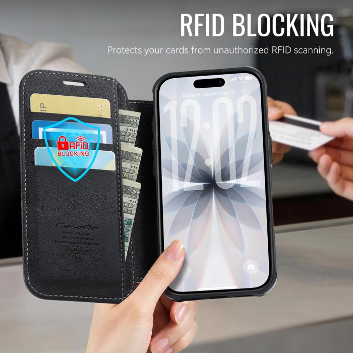 Bild 4, CASEME CASEME iPhone 17 Skal RFID Plånbok Svart
