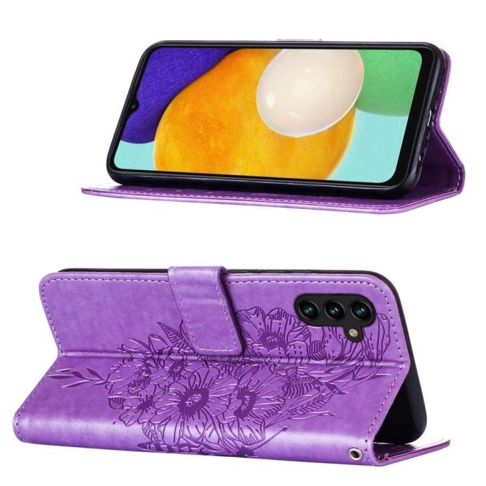 Bild 3,  Samsung Galaxy A54 5G Fodral Med Fjäril Tryck Lila