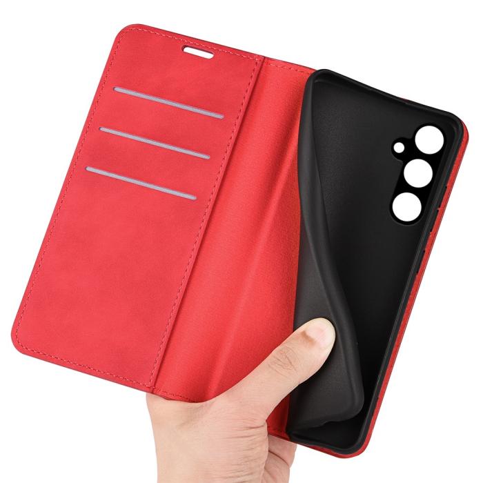 Bild 4,  Samsung Galaxy A15 5G Fodral Flip Skin Touch Röd
