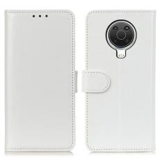  Nokia G10 / G20 Fodral Crazy Horse Retro L&auml;der Vit